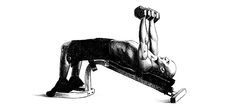 Wyciskanie sztangielek na ławce skośnej głową w górę (skos dodatni)