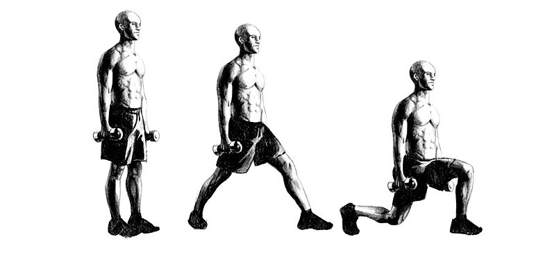 Wykroki ze sztangielkami