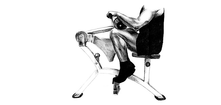 Wspięcia na palce siedząc na maszynie