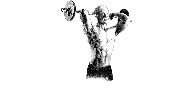 Prostowanie francuskie sztangielki jednorącz